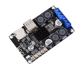 Bluetooth-compatible Power Amplifier Board 50W+50W 12V 24V Receiver Module Support TF Card U-Disk