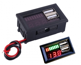 Lithium Battery Capacity Indicator Voltmeter Voltage Tester 5V 2A Dual USB Output 12.6V for 3pcs 3.7V 4.2V Lithium Batteries