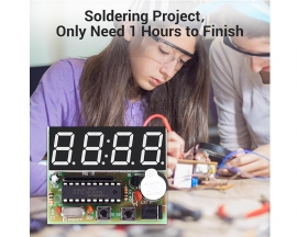 2PCS 4-Digit Red LED Digital Electronic Clock DIY Kits for Soldering Practice Circuit Learning