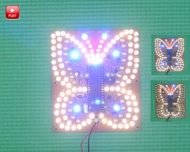 Warm White Blue Flashing LED Music Butterfly Shaped Light DIY Kit LED Lighting Lamp Kit with Remote Controller