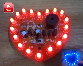DIY Kit 18 LEDs Heart-Shaped Red Green Dual-Color Happy Birthday Music Gift Kits
