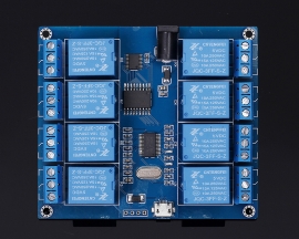 ICStation 8 Channel ICSE014A Micro USB Switch Relay Module Upper Computer Control Board DC 5V ICSE014A