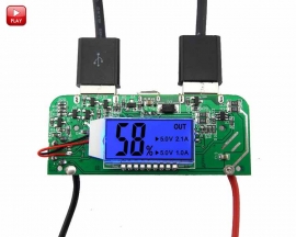 Dual USB 5V 2.1A 1A Mobile Power Bank Charger Boost Converter Step Up Module LCD Display Board for 18650 Battery DIY