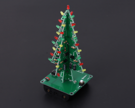 DIY Kit 3D Christmas Tree Kit with 3 Colors Red/Green/Yellow Flashing LED for Electronics Soldering Practice Xmas Fun Gift DC 5V