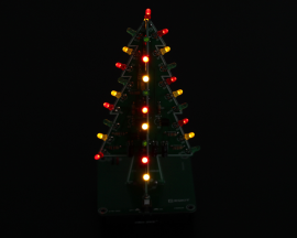 DIY Kit 3D Christmas Tree Kit with 3 Colors Red/Green/Yellow Flashing LED for Electronics Soldering Practice Xmas Fun Gift DC 5V