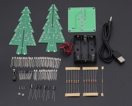 DIY 7 Colors 3D Xmas Tree Kit RGB Flashing LED Circuit Kit Colorful Christmas Tree Kit for Soldering Practice for Christmas Eve Gift