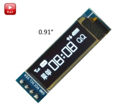 White 0.91" OLED Display Module 0.91 inch I2C IIC Interface 3.3-5V 128x32 OLED LCD LED Screen Module SSD1306 for Arduino