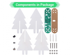 DIY Kit Automatic Flicker Acrylic 3D Christmas Tree with Gardient Full Color LED Lights, Simple Xmas Tree Kits DIY Soldering Projects