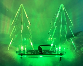 DIY Kit Automatic Flicker Acrylic 3D Christmas Tree with Gardient Full Color LED Lights, Simple Xmas Tree Kits DIY Soldering Projects