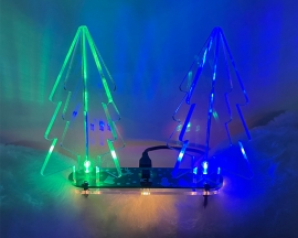 DIY Kit Automatic Flicker Acrylic 3D Christmas Tree with Gardient Full Color LED Lights, Simple Xmas Tree Kits DIY Soldering Projects