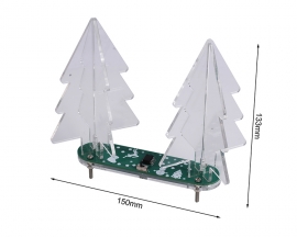 DIY Kit Automatic Flicker Acrylic 3D Christmas Tree with Gardient Full Color LED Lights, Simple Xmas Tree Kits DIY Soldering Projects