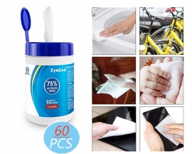 3 Packs ZyeZoo 60PCS Portable 75% Alcohol Wet Wipes Hand Wet Wipes Cleaning Wipes for Family Cars Tourism Hotel Restaurant