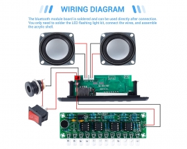 DIY Kit FM Radio Bluetooth Amplifier, LED Spectrum Bluetooth Audio Speaker 3W+3W, U-disk TF Card Music Player Remote Control Electronic Soldering Kits