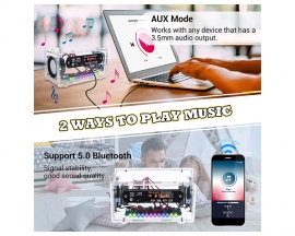 DIY Kit FM Radio Bluetooth Amplifier, LED Spectrum Bluetooth Audio Speaker 3W+3W, U-disk TF Card Music Player Remote Control Electronic Soldering Kits
