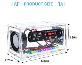 DIY Kit FM Radio Bluetooth Amplifier, LED Spectrum Bluetooth Audio Speaker 3W+3W, U-disk TF Card Music Player Remote Control Electronic Soldering Kits