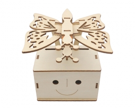 Wooden Science DIY Kits, Electric Fluttering Butterfly for Children's STEM Education with Gear-Driven Mechanical Technology