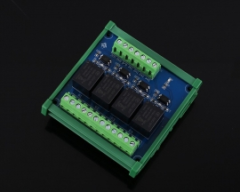 DC 12V 4-Channel Relay Module High/Low Level Trigger Optocoupler Isolator 4Bit PLC Signal Converter with Rail
