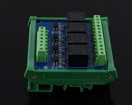 DC 12V 4-Channel Relay Module High/Low Level Trigger Optocoupler Isolator 4Bit PLC Signal Converter with Rail