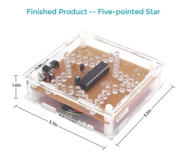 DIY Kit RGB LED Pentagram Flashing Light WAV Music Player Colorful Five-Pointed Star Soldering Practice Kit