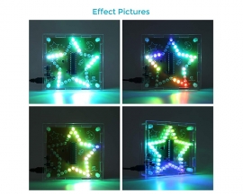 DIY Kit RGB LED Pentagram Flashing Light WAV Music Player Colorful Five-Pointed Star Soldering Practice Kit