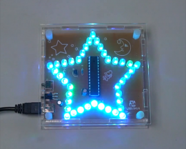 DIY Kit RGB LED Pentagram Flashing Light WAV Music Player Colorful Five-Pointed Star Soldering Practice Kit
