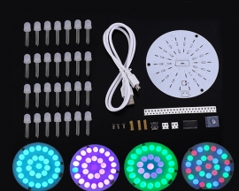 DIY Kit 10mm RGB LED Flashing Lamp USB 5V Breathing Light Gradient Color Decorative Light