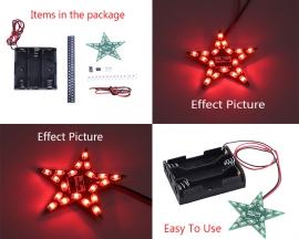 DIY Kit Five-Pointed Star Breathing Light Gradient Red LED Light for Christmas SMD 0805 LED Soldering Practice