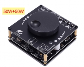 Wireless Bluetooth-compatible Audio Stereo Module APP Controller BLE5.0 50W+50W USB/AUX/PC Digital Amplifier Module