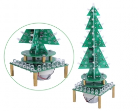 Auto-Rotate Flash RGB LED Music Christmas Trees Kit Flashing Breathing Light Soldering Practice DIY Kits
