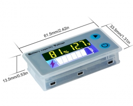 Lead-acid Battery Electric Quantity Display Meter, Battery Indicator Voltmeter Thermometer LCD Display for 10V-100V Battery