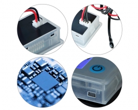 Lead-acid Battery Electric Quantity Display Meter, Battery Indicator Voltmeter Thermometer LCD Display for 10V-100V Battery