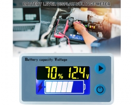 Lead-acid Battery Electric Quantity Display Meter, Battery Indicator Voltmeter Thermometer LCD Display for 10V-100V Battery