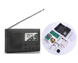 DIY Kit FM Radio Module, DC 3V Adjustable Frequency FM Digital Radio, LCD Display Wireless Receiver with 0.5W 8ohm Speaker