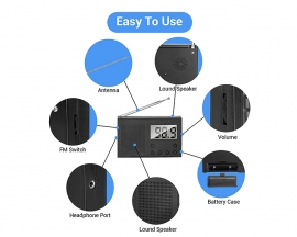 DIY Kit FM Radio Module, DC 3V Adjustable Frequency FM Digital Radio, LCD Display Wireless Receiver with 0.5W 8ohm Speaker
