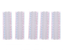 5PCS MB-102 830 Holes Breadboard, 0.8mm Wire Aiameter Universal Board, Solder-Free Test Circuit Board for Experimental Test