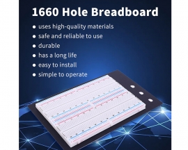 1660 Hole Breadboard, 0.8mm Wire Solderless Breadboard, Solder-Free Circuit Board for Experimental Test