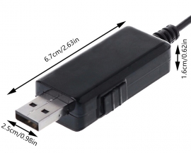 USB 5V to DC 9V12V Charging Cable USB Interface to DC 5.5/3.5mm Interface Boost Line Booster with LED Display Step-up Volt Transformer
