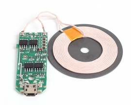 DC 5V 5W Wireless Charger Module Transmitter Base PCBA Board General QI Standard Coil with LED Light
