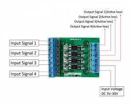 4-Bit Optocoupler Isolation Module Signal Voltage Converter 817 Optocoupler Module