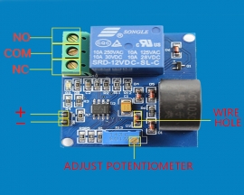 5A Overcurrent Protection Sensor Module AC Current Detection Sensor DC 12V Relay Module