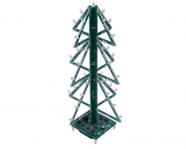 DIY Kit RGB Flash LED Circuit Music Christmas Tree, 12.4inch 3D Xmas Tree DIY Soldering Kits for Christmas Gift