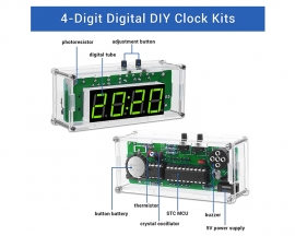 DC 5V 4Bit Digital Electronic Clock DIY Kit Tempreature Date Time Display Module Alarm Clock Soldering Kits
