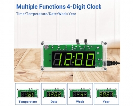 DC 5V 4Bit Digital Electronic Clock DIY Kit Tempreature Date Time Display Module Alarm Clock Soldering Kits