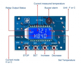 12V DC Digital Temperature Controller, WiFi APP Control High Temperature Control Module -99°C~999°C 24V Thermostat Control Switch Board with 10A One-Channel Relay Waterproof K-Type Thermocouple Probe