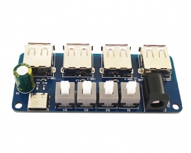 Voltage Converter 5V to 5V with Switch Power Expansion Module 4-Port USB Distribution Board Power Supply Hub