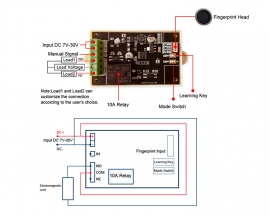 Fingerprint Identification Control Board Relay Switch Module Access Control Lock
