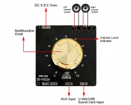 TPA3116D2 50Wx2 HIFI Bluetooth Amplifier Module Dual Channel 50W+50W BLE/AUX/U-disk/USB Sound Card
