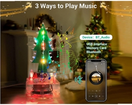 DIY Kit RGB Christmas Tree Bluetooth-Compatible Amplifier Player U-disk/AUX/TF Audio LED Flashing Electronic Soldering Project