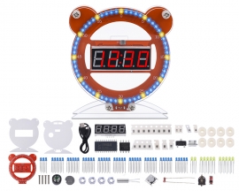 DIY Kit 4-Digits Digital LED Electronic Clock, Date Time Temperature Countdown Alarm Clock for Soldering Practice STEM Teaching Students Learning