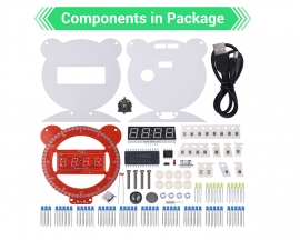 DIY Kit 4-Digits Digital LED Electronic Clock, Date Time Temperature Countdown Alarm Clock for Soldering Practice STEM Teaching Students Learning